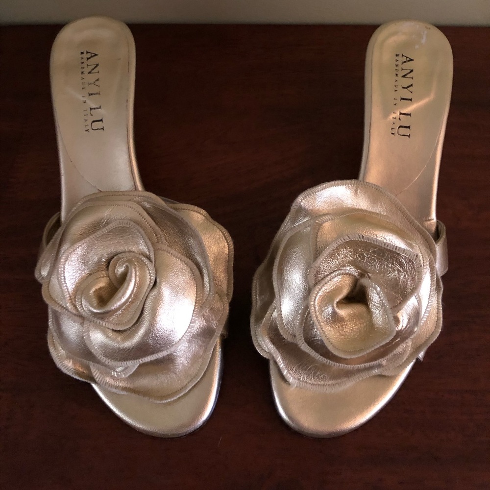 Anyi Lu Gold Sandals